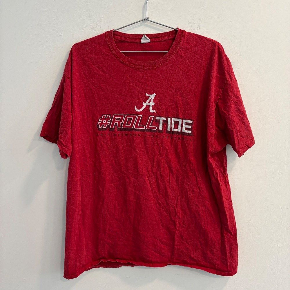 Alabama Crimson Tide Roll Tide Football‎ T-Shirt Mens XL Red Hanes Graphic Tee